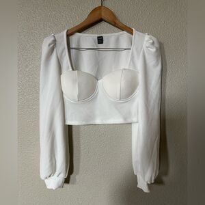 NWOT Shein Crop Top Women's Blouse w/ Bell Sleeves Size M